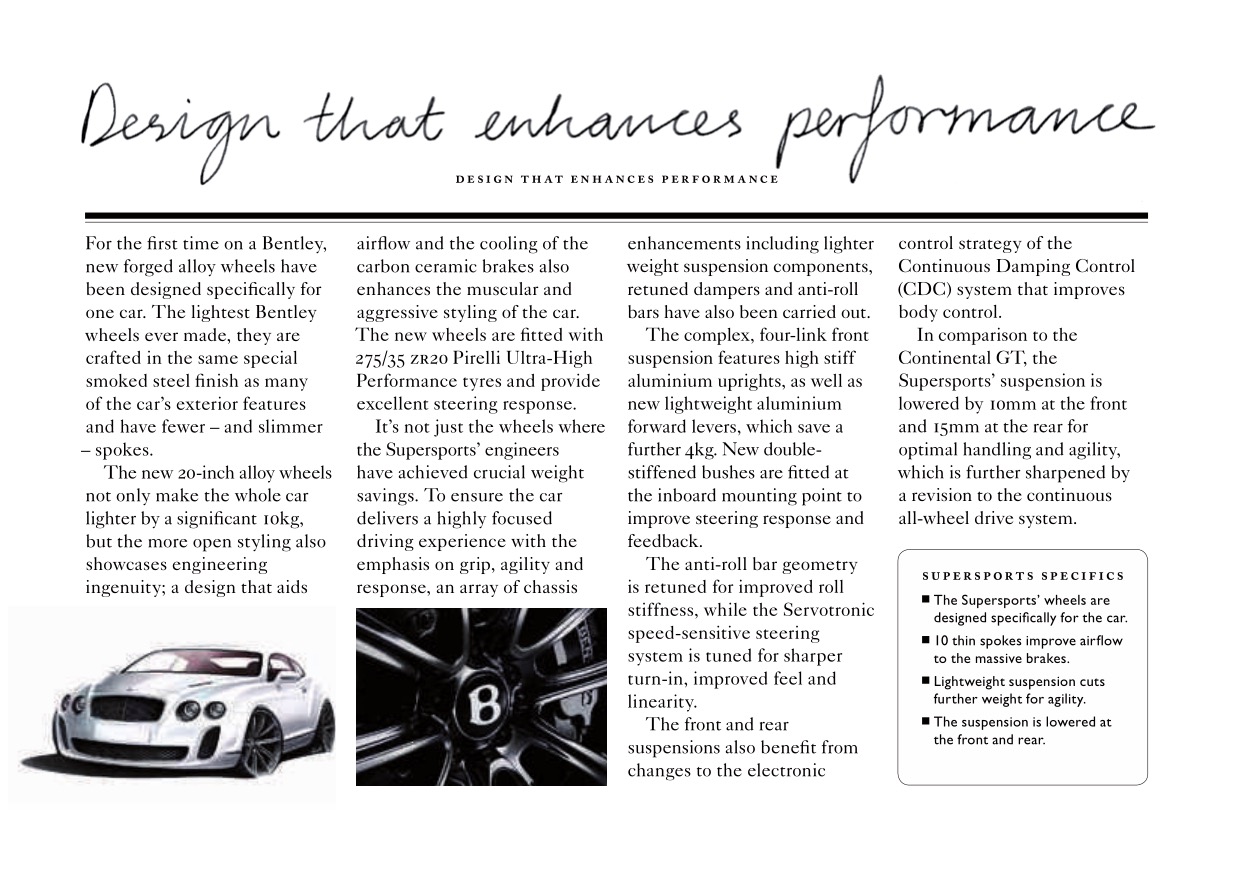 2012 Bentley Continental SS Super Sports Brochure Page 19